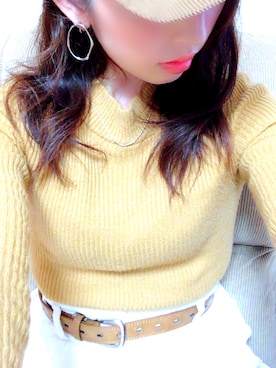 「マスタード」｜「アイテム（マウンテンパーカー）」を使った、aomさん（レディース・150cm）の秋コーディネート