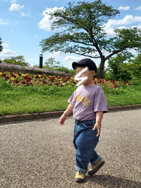 「アイテム（スリッポン、イエロー系）」を使った、_sou___さん（キッズ・100cm）の春コーディネート