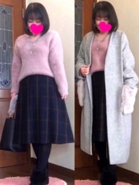 「ポケットファー」｜ピーチちゃん🍑さん（レディース・151cm）の秋コーディネート