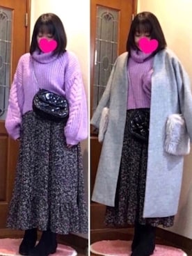 「ポケットファー」｜ピーチちゃん🍑さん（レディース・151cm）の冬コーディネート