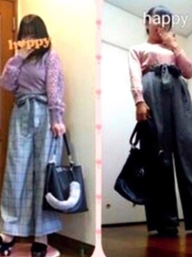 「Supreme.La.La.（シュープリームララ）のアイテム（シューズ）」を使った、ピーチちゃん🍑さん（レディース・151cm）の秋コーディネート