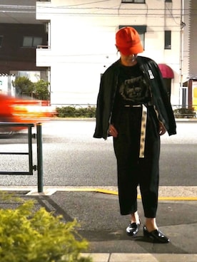 「肩掛け」｜「アイテム（ブルゾン）」を使った、りょうさん（レディース・159cm）の春コーディネート