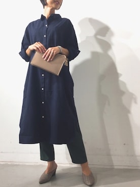 「グレンチェック」｜「アイテム（アナログ腕時計）」を使った、HaNaさん（レディース・160cm）の秋コーディネート