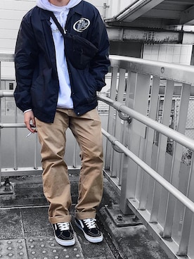 「AFTERBASE（アフターベース）のアイテム（ジャケット/アウター）」を使った、shutoさん（メンズ・174cm）の冬コーディネート