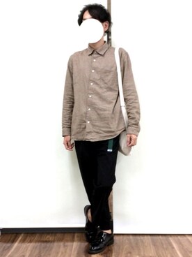 「しまむら（シマムラ）のアイテム（バッグ）」を使った、のぶおさん（メンズ・177cm）の秋コーディネート
