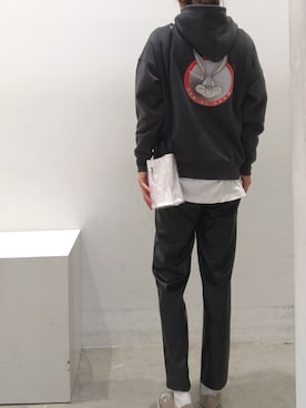 「koe（コエ）のアイテム（パンツ）」を使った、ayaさん（レディース・172cm）の冬コーディネート