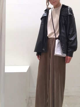 「koe（コエ）のアイテム（ジャケット/アウター）」を使った、ayaさん（レディース・172cm）の冬コーディネート