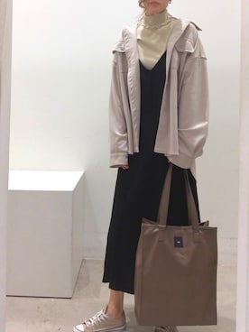 「koe（コエ）のアイテム（ジャケット/アウター）」を使った、ayaさん（レディース・172cm）の冬コーディネート