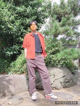 「EMMA  CLOTHES」｜「アイテム（チノパンツ）」を使った、たんたんさん（メンズ・178cm）の夏コーディネート