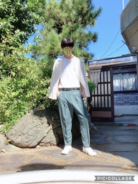 「半袖シャツ」｜「アイテム（ブルゾン）」を使った、たんたんさん（メンズ・178cm）の夏コーディネート