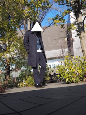 「アイテム（ステンカラーコート）」を使った、りゅうきさん（メンズ・178cm・10代）の冬コーディネート