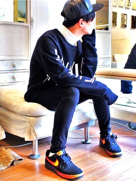 「TOPMAN（トップマン）のアイテム（キャップ）」を使った、ケポップさん（メンズ・170cm）の冬コーディネート