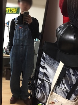 「ベロア」｜「アイテム（オールインワン・サロペット）」を使った、ケポップさん（メンズ・170cm）の春コーディネート