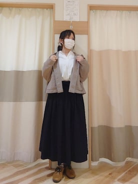 「ショート丈ジャケット」｜Kahoさん（レディース・158cm）の冬コーディネート