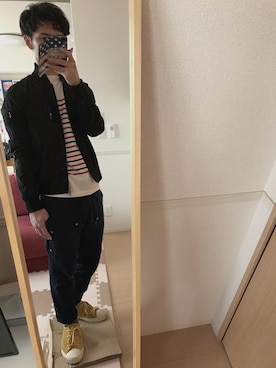 「SHADE by SHELLAC（シェイドバイシェラック）のアイテム」を使った、tsukasaさん（メンズ・174cm）の冬コーディネート