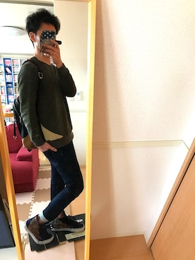 「SHIPS JET BLUE（シップスジェットブルー）のアイテム（スウェット）」を使った、tsukasaさん（メンズ・174cm）の冬コーディネート