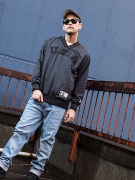 「STARTER（スターター）のアイテム（ナイロンジャケット）」を使った、pdtshu41さん（メンズ・173cm）の冬コーディネート