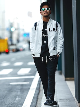 「STARTER（スターター）のアイテム（スタジャン）」を使った、pdtshu41さん（メンズ・173cm）の冬コーディネート
