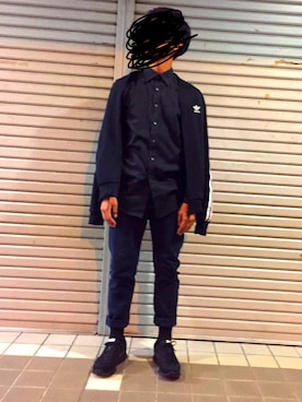 「アイテム（ジャージ）」を使った、かずきさん（メンズ・166cm・10代）の冬コーディネート