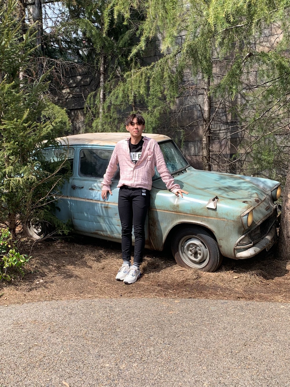 「ハリポタ、Diesel、春アウター」｜「DIESELの00SWR70GAPF（シャツ/ブラウス、ホワイト系）」を使った、shintaさん（メンズ・172cm）の春コーディネートの1枚目の写真