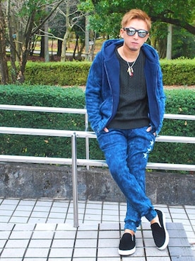 「ジョガーパンツ」｜「アイテム（オールインワン・サロペット）」を使った、tatsuyaさん（メンズ・163cm）の冬コーディネート