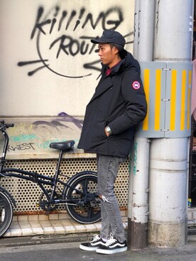 「TCSS（ティーシーエスエス）のアイテム（帽子）」を使った、kyoya shojiさん（メンズ・177cm）の春コーディネート
