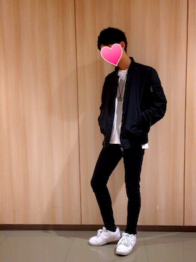 「エムエーワン」｜「アイテム（ブルゾン）」を使った、りょーたさん（メンズ・172cm）の冬コーディネート