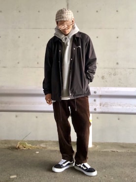 「STUSSY（ステューシー）のアイテム（ブルゾン）」を使った、ひでぼうさん（メンズ・173cm）の冬コーディネート