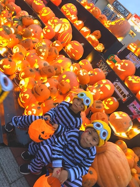 「halloween」｜「アイテム（ニットキャップ/ビーニー）」を使った、HALCA⑅◡̈*さん（キッズ・110cm）の秋コーディネート