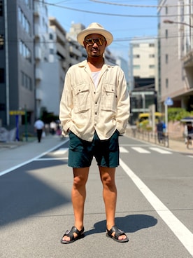 「Alpha Industries（アルファインダストリーズ）のアイテム」を使った、KATAOKA(R)さん（メンズ・175cm）の夏コーディネート