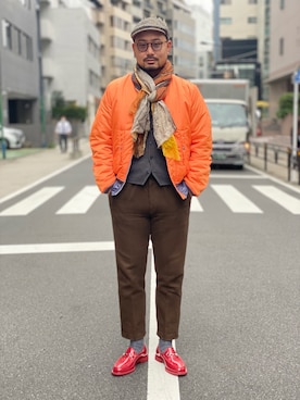 「GUCCI（グッチ）のアイテム」を使った、KATAOKA(R)さん（メンズ・175cm）の秋コーディネート