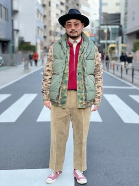 「アイテム（ダウンベスト）」を使った、KATAOKA(R)さん（メンズ・175cm・20代）の冬コーディネート