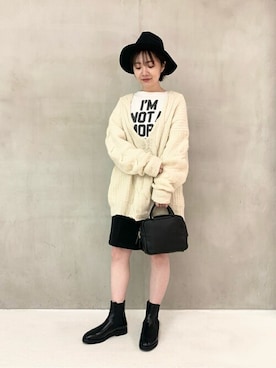 「perche（ペルケ）のアイテム」を使った、oshibaさん（レディース・157cm）の冬コーディネート