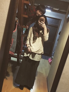 「USAATO（ウサト）のアイテム」を使った、shirota akikoさん（レディース・159cm）の冬コーディネート