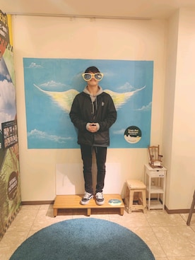 「VANS（バンズ）のアイテム（ナイロンジャケット）」を使った、ながややさん（メンズ・171cm）の冬コーディネート