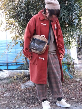 「ehka sopo（エヘカソポ）のアイテム（ダッフルコート）」を使った、m.さん（レディース・158cm）の冬コーディネート
