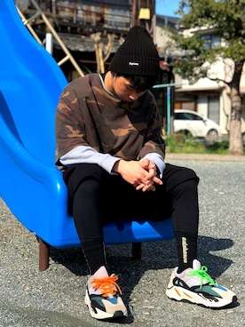 「Yeezy（イージー）のアイテム（レッグウェア）」を使った、こうきさん（メンズ・165cm）の春コーディネート