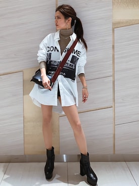 「R&E（アールアンドイー）のアイテム」を使った、Marikaさん（レディース・154cm）の春コーディネート