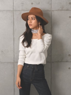 「H&M（エイチ・アンド・エム）のアイテム（帽子）」を使った、Marikaさん（レディース・154cm）の夏コーディネート