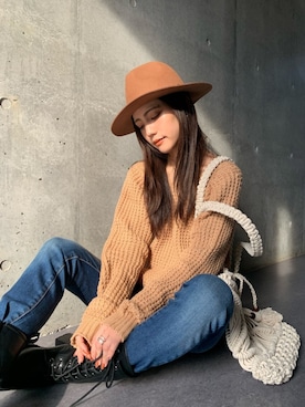 「H&M（エイチ・アンド・エム）のアイテム（帽子）」を使った、Marikaさん（レディース・154cm）の秋コーディネート