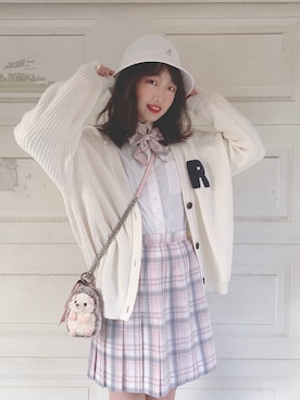 「休闲」｜「アイテム（メッセンジャーバッグ）」を使った、小进さん（レディース・161cm）の冬コーディネート