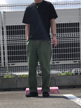 「schott（ショット）のSchott/ショット/ARMY FATIGUE PANTS/アーミー ファティーグ パンツ（その他パンツ）」を使った、Chigahara Kouさん（メンズ・172cm）の夏コーディネート