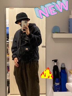 「pants」｜「アイテム（帽子）」を使った、r.rkさん（メンズ・163cm）の秋コーディネート