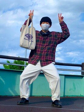「アイテム（ヘッドフォン/イヤホン）」を使った、r.rkさん（メンズ・163cm）の春コーディネート