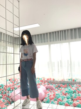 「ONLY（オンリー）のアイテム（スラックス）」を使った、_c00l_さん（レディース・158cm）の春コーディネート