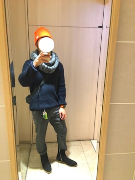 「Lui's（ルイス）のアイテム（ニットキャップ/ビーニー）」を使った、ハヤオさん（メンズ・170cm）の春コーディネート
