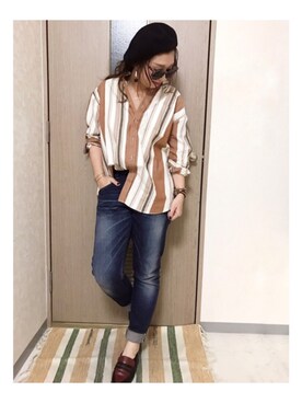 manachin◡̈*さん（レディース・156cm）の冬コーディネート