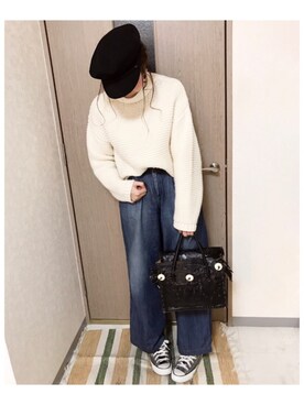 manachin◡̈*さん（レディース・156cm）の冬コーディネート