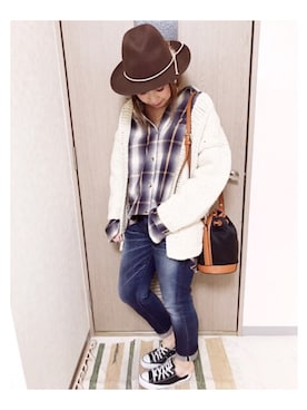 manachin◡̈*さん（レディース・156cm）の冬コーディネート