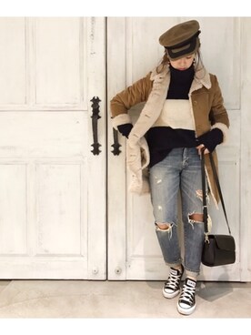 manachin◡̈*さん（レディース・156cm）の冬コーディネート